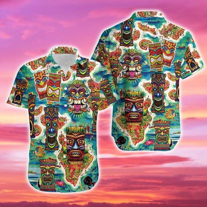 Amazing Tiki Tiki Can'T You See Green Hawaiian Shirt Hw3844