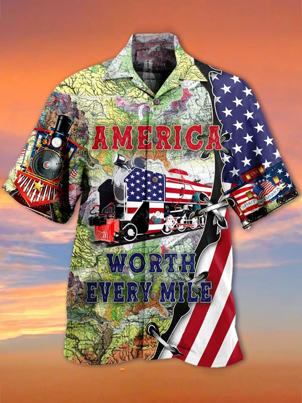 America Worth Every Mile Hawaiian Shirt Hw4087