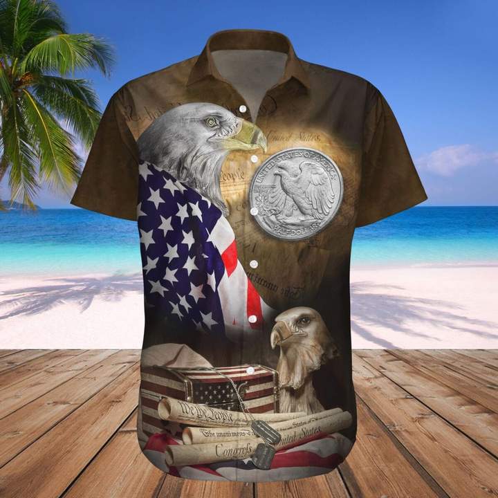 American Flag Eagle We The People Hawaiian Shirt Hw5647