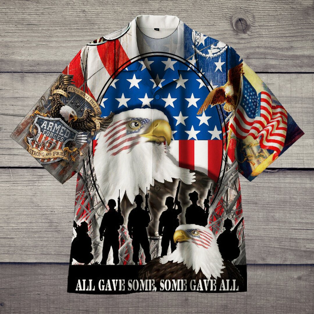 American Veteran White Eagle Hawaiian Shirt Hw6720