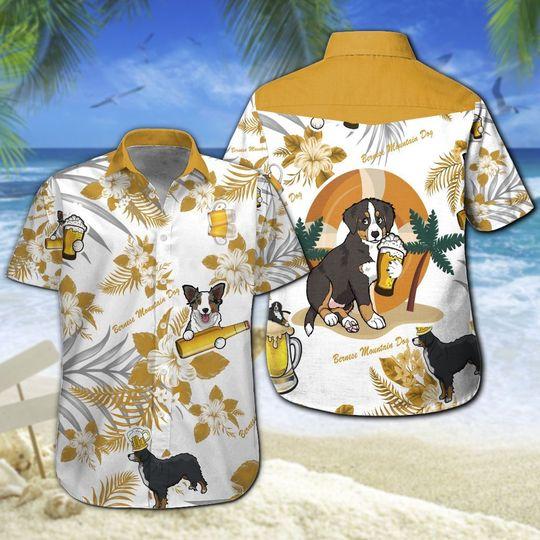 Bernese Mountain Dog Beer Hawaiian Shirt Hw6480