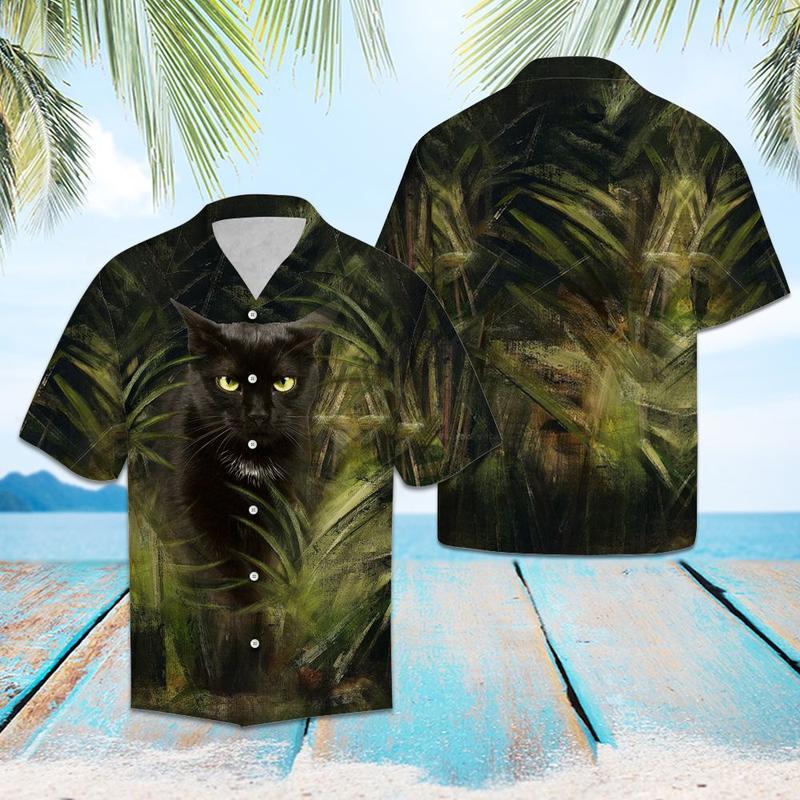 Black Cat So Cool Awesome Hawaiian Shirt Hw6703