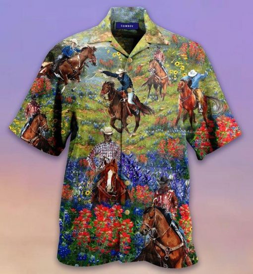 Bluebonnet And Texas Cowboy Hawaiian Shirt Hw2974