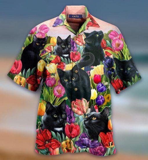 Cat Dream And Tulip Garden Hawaiian Shirt Hw3824