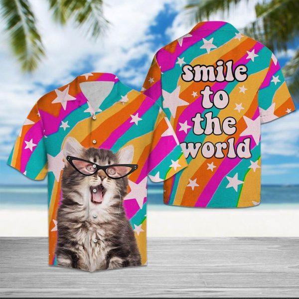 Cat Smile To The World Hawaiian Shirt Hw6355