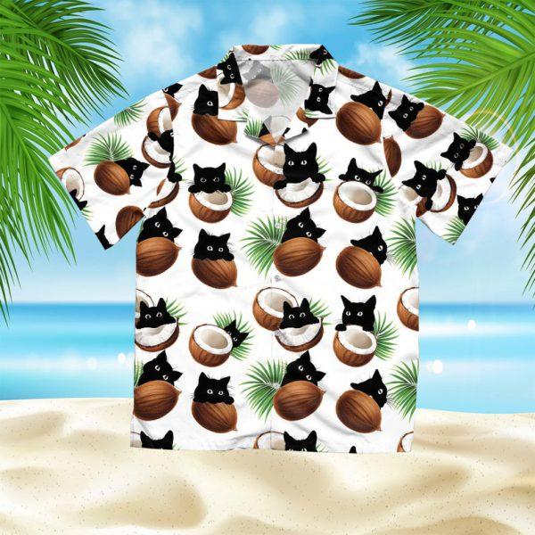 Coconut And Cat Summer Vacation Hawaiian Shirt Hw5291