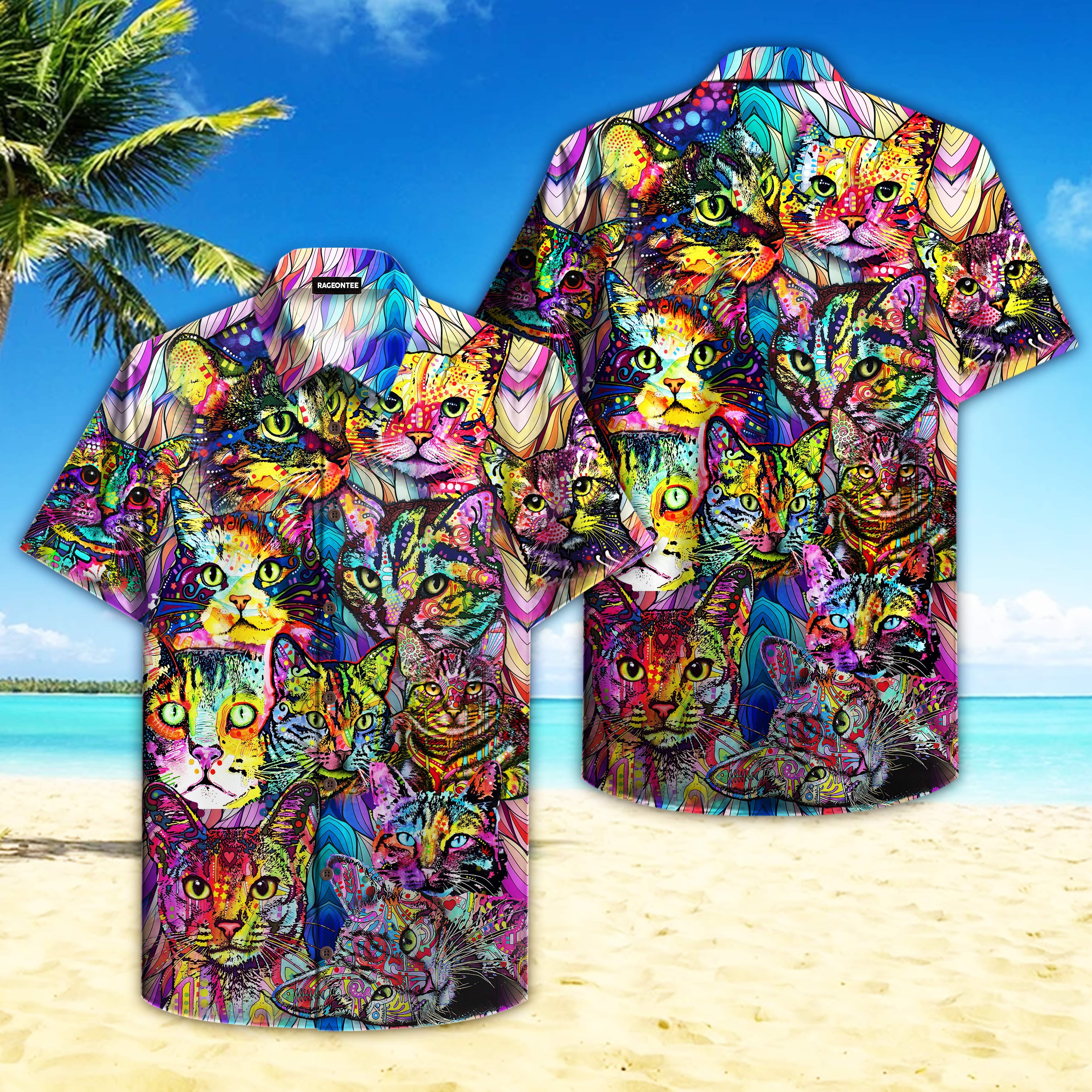 Colorful Cat In The World Hawaiian Shirt Hw4702