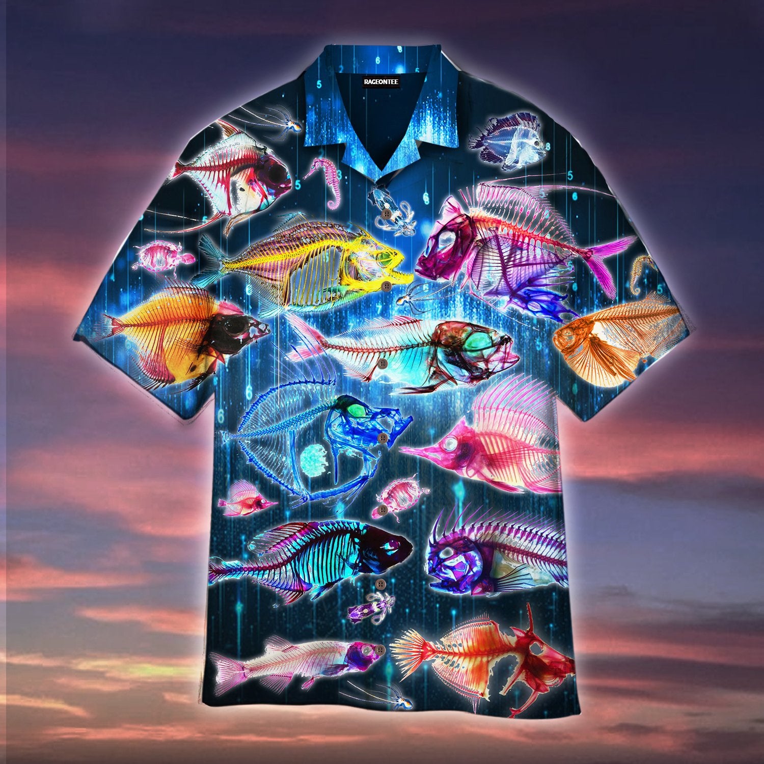 Colorful X-Ray Ocean Fish Hawaiian Shirt Hw4772