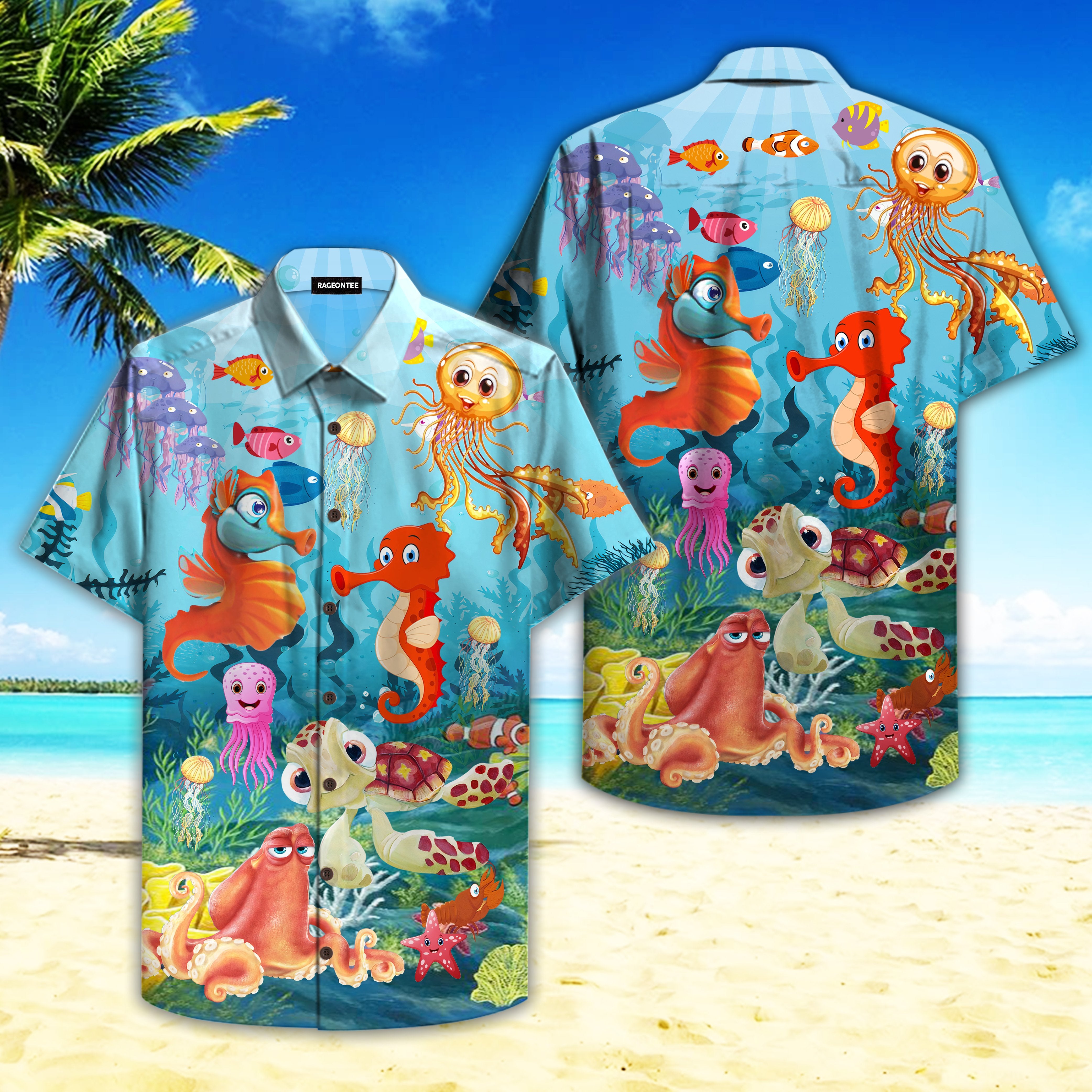 Crazy Funny Under The Ocean Life Hawaiian Shirt Hw4719