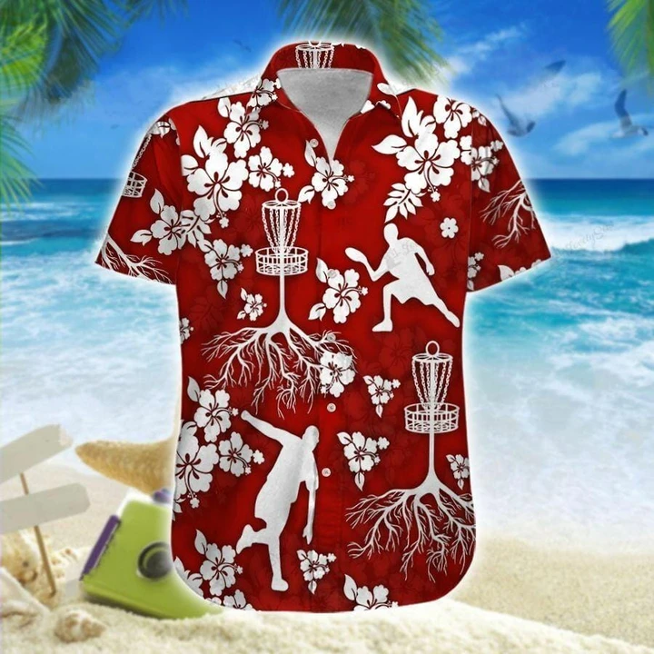 Disc Golf Tree Hibiscus Hawaiian Shirt Hw5093