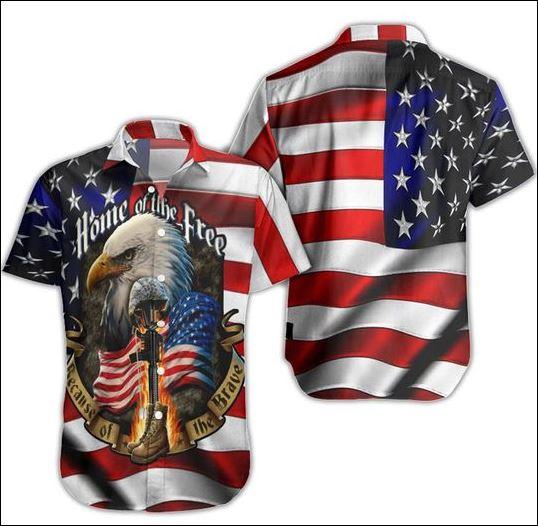 Eagle American Home Of The Free Hawaiian Shirt Hw6077