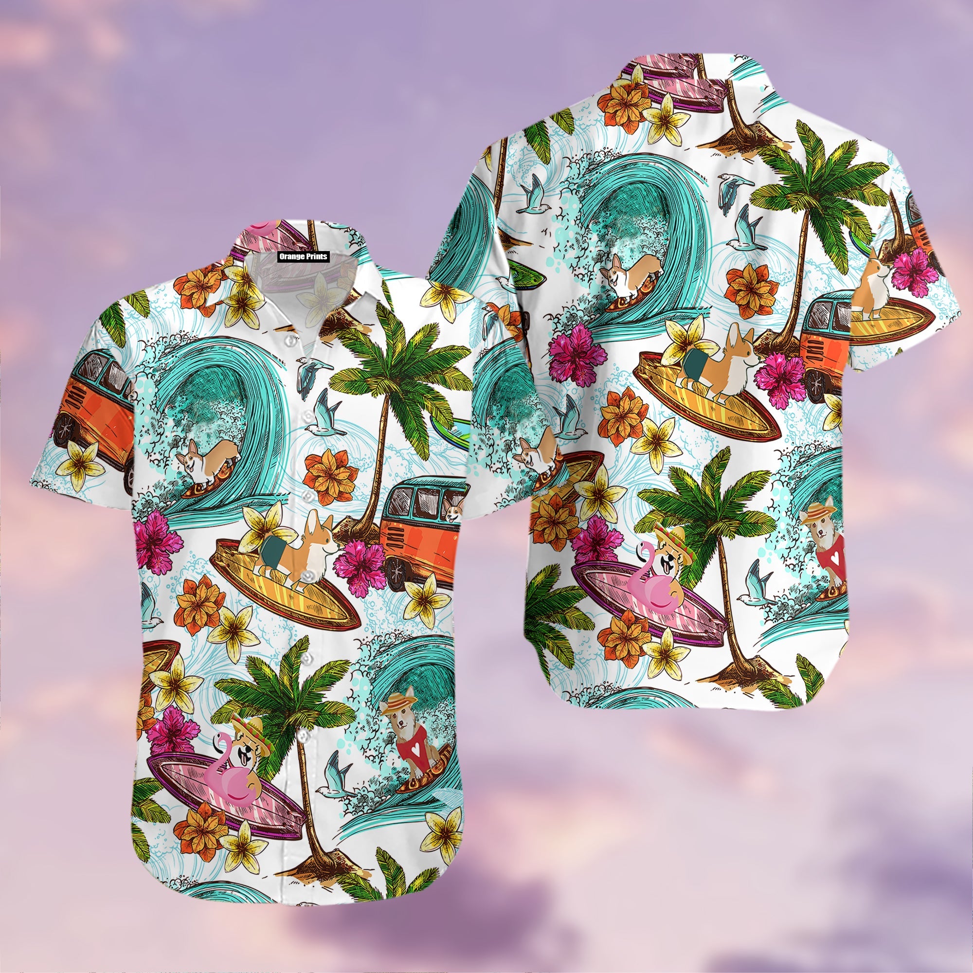 Enjoy Surfing With Corgi Dog Hawaiian Shirt Hw6440N