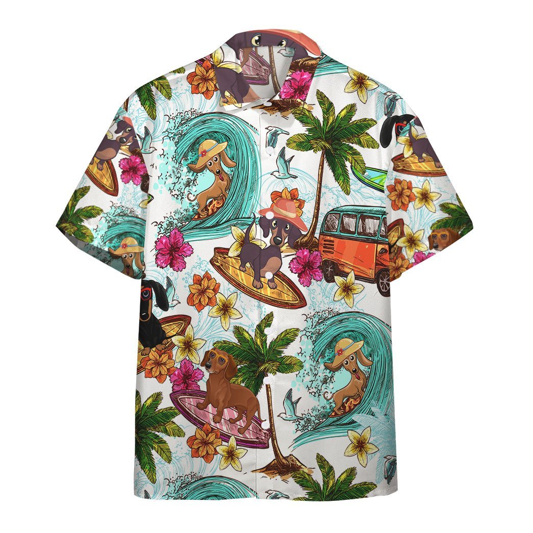 Enjoy Surfing With Dachshund Dog Hawaiian Shirt Hw6438