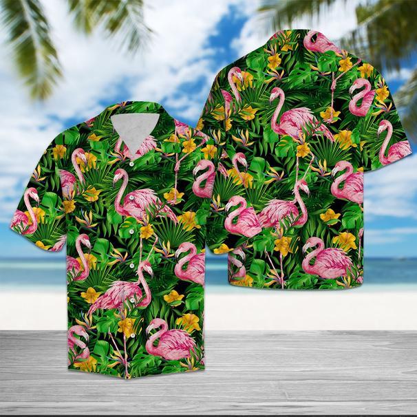 Flamingo Tropical Wild Flower Hawaiian Shirt Hw5496