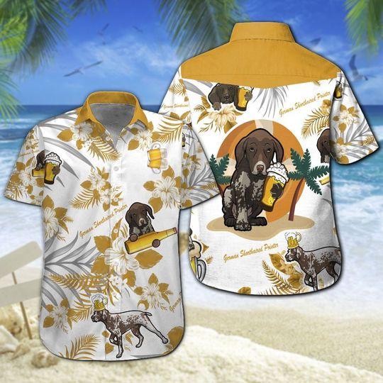 German Shorthaired Pointer Beer Hawaiian Shirt Hw6481