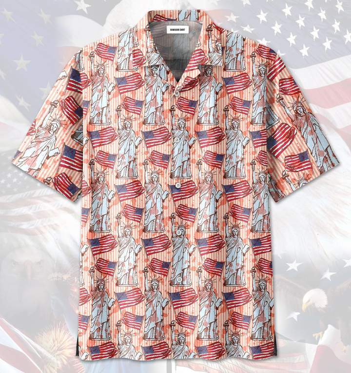 Happy 4Th Of July Statue Of Liberty Hawaiian Shirt Hw6698