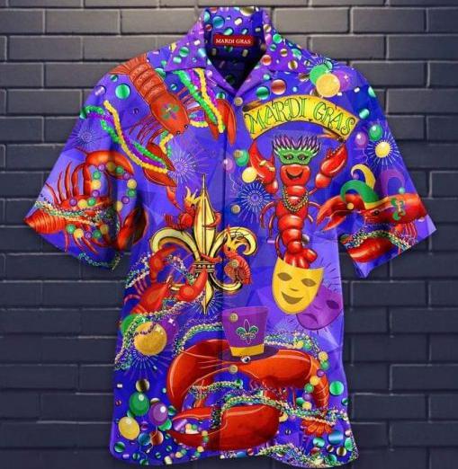 Happy Mardi Gras Shrimps Hawaiian Shirt Hw3955