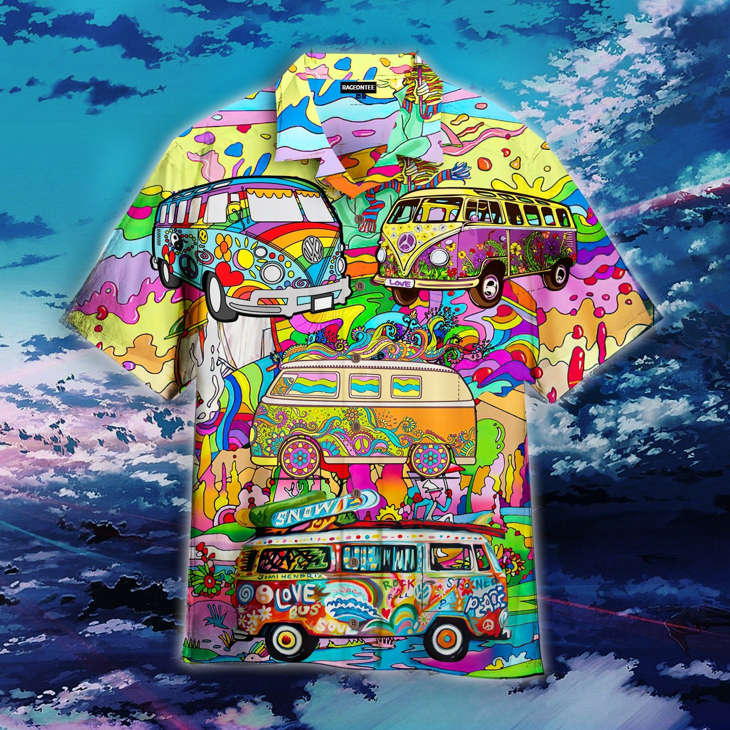 Hippie Bus Peace Life Color Limited Hawaiian Shirt Hw4670