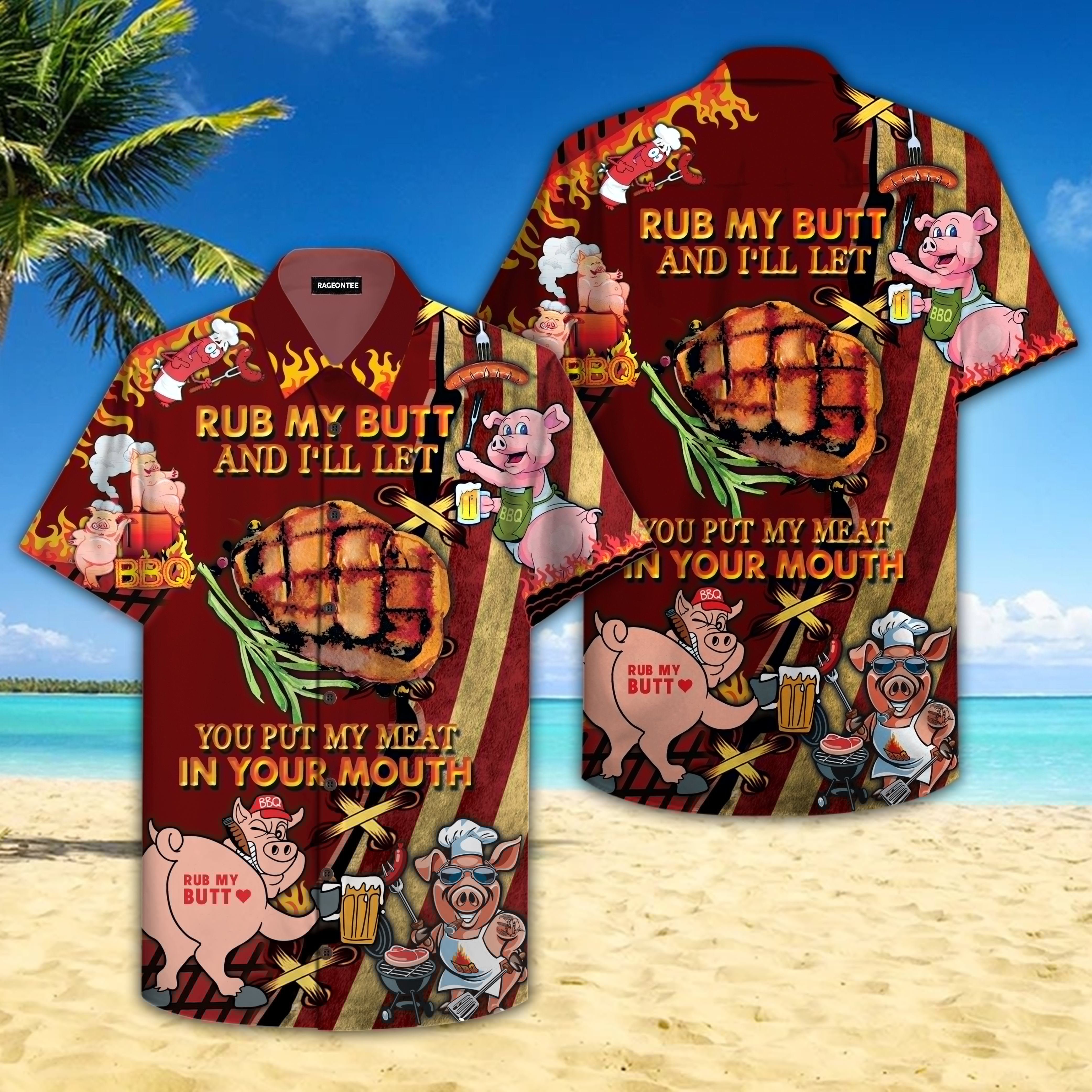 I Rub My Meat Before I Stick It In Hawaiian Shirt Hw4519