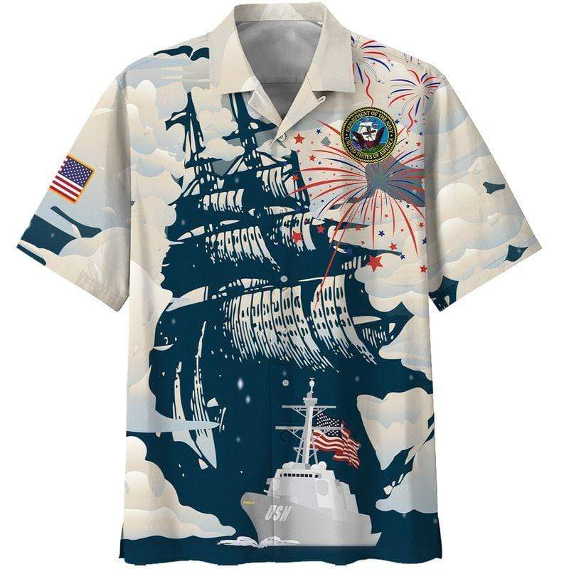 Independence Day Navy Veteran Hawaiian Shirt Hw6165