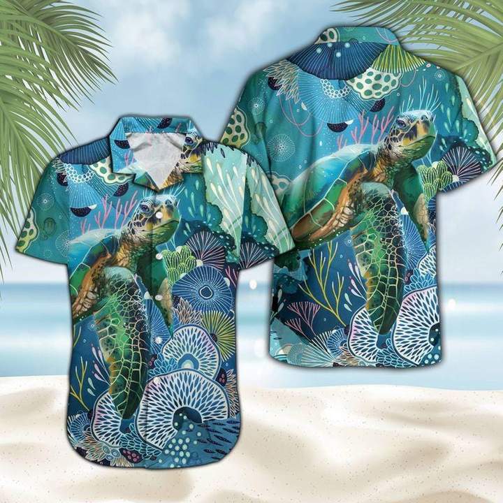 Little Turtle In The Big Ocean Hawaiian Shirt Hw6218