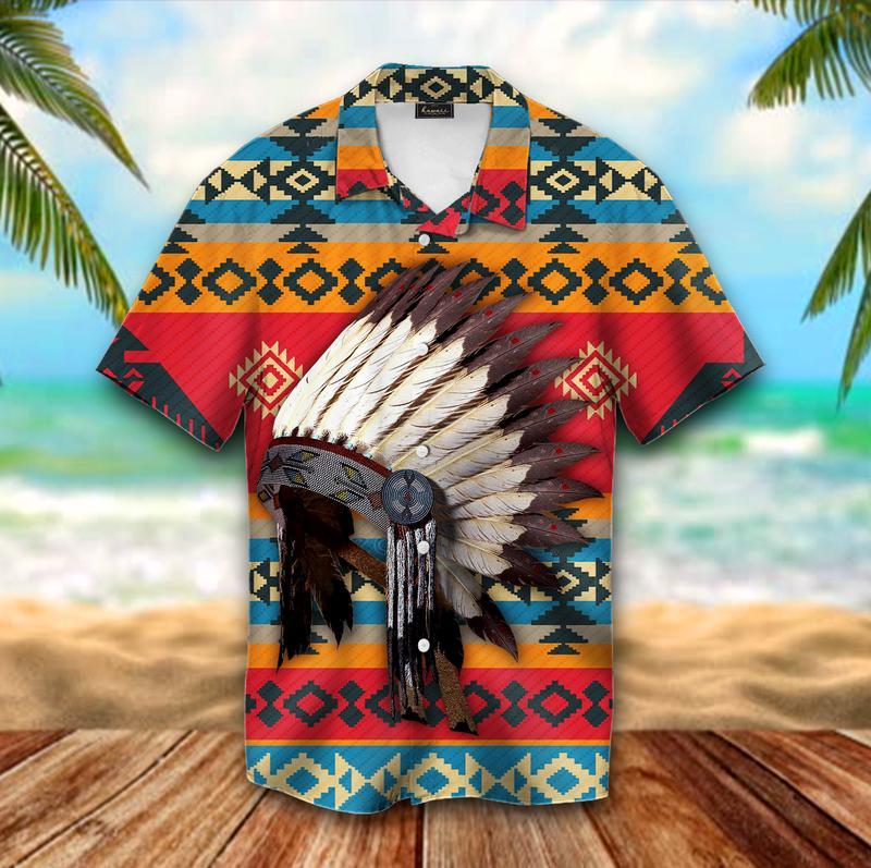 Native Chief Warrior Hat Hawaiian Shirt Hw4485