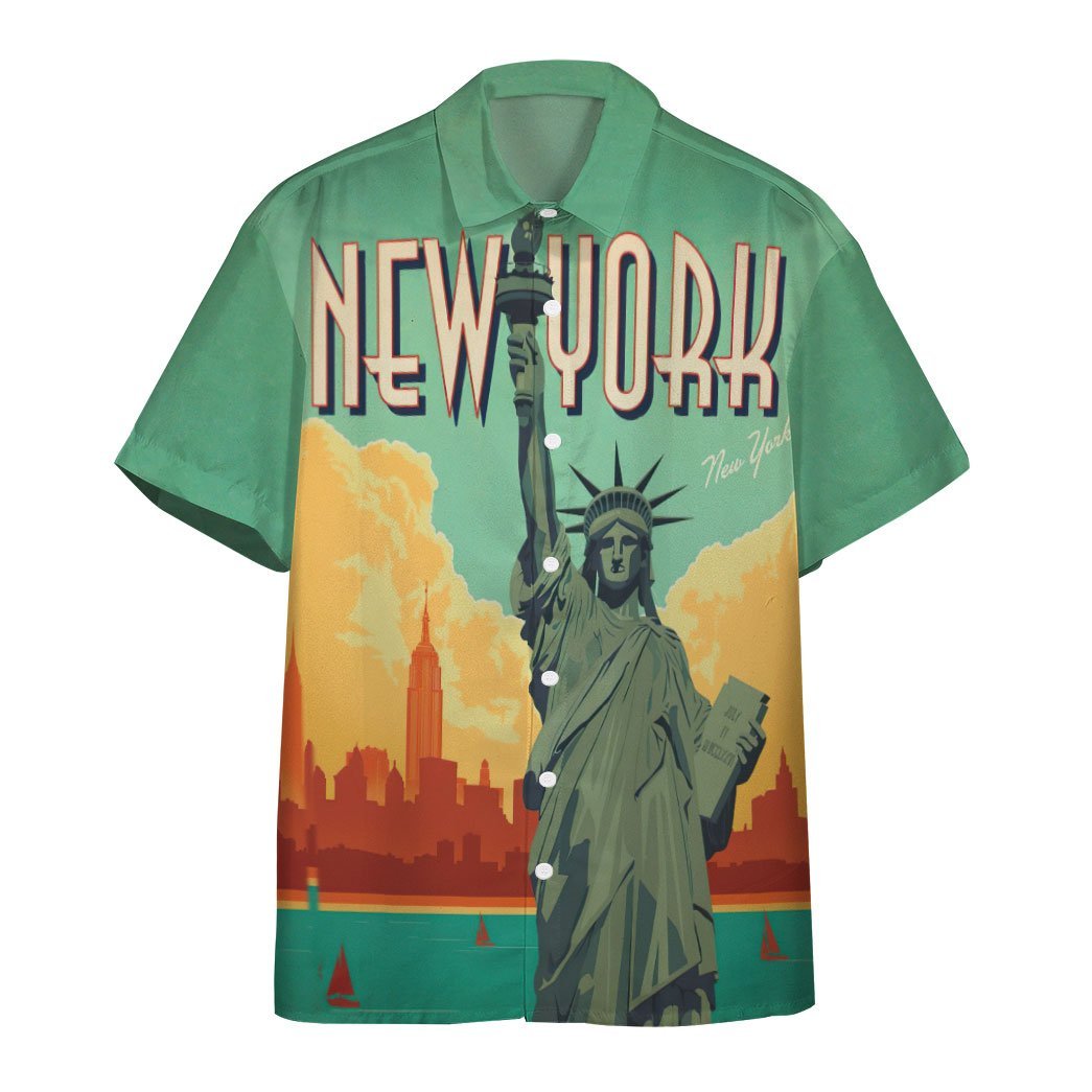 New York City Lady Liberty Hawaiian Shirt Hw6131