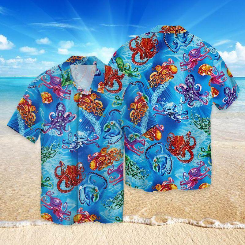 Octopus In The Deep Sea Hawaiian Shirt Hw4309