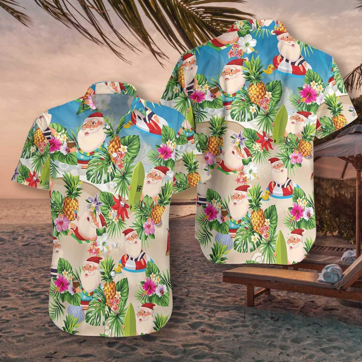 Pineapple Summer Santa Claus Hawaiian Shirt Hw5611