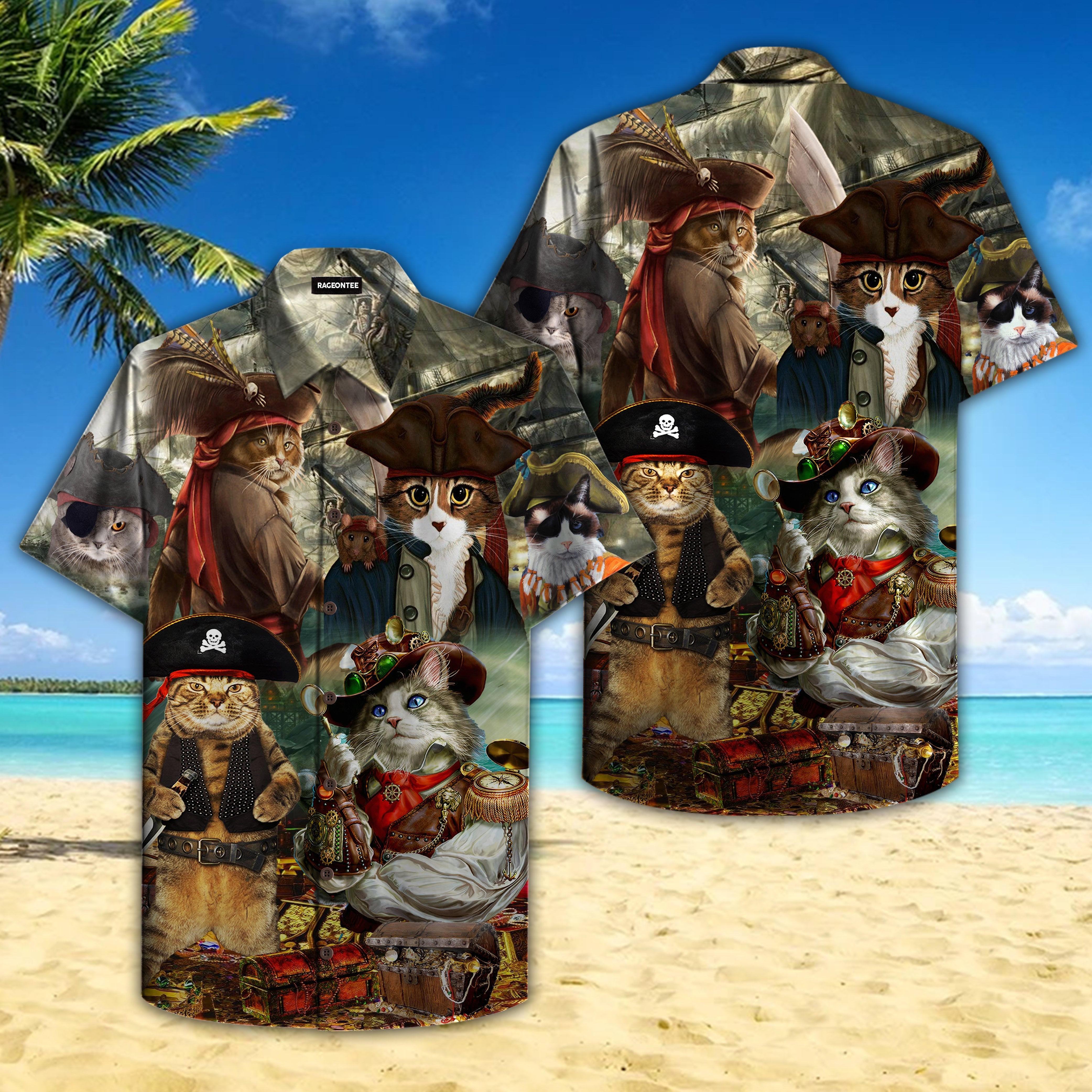 Pirate Cat Hawaiian Shirt Hw4691