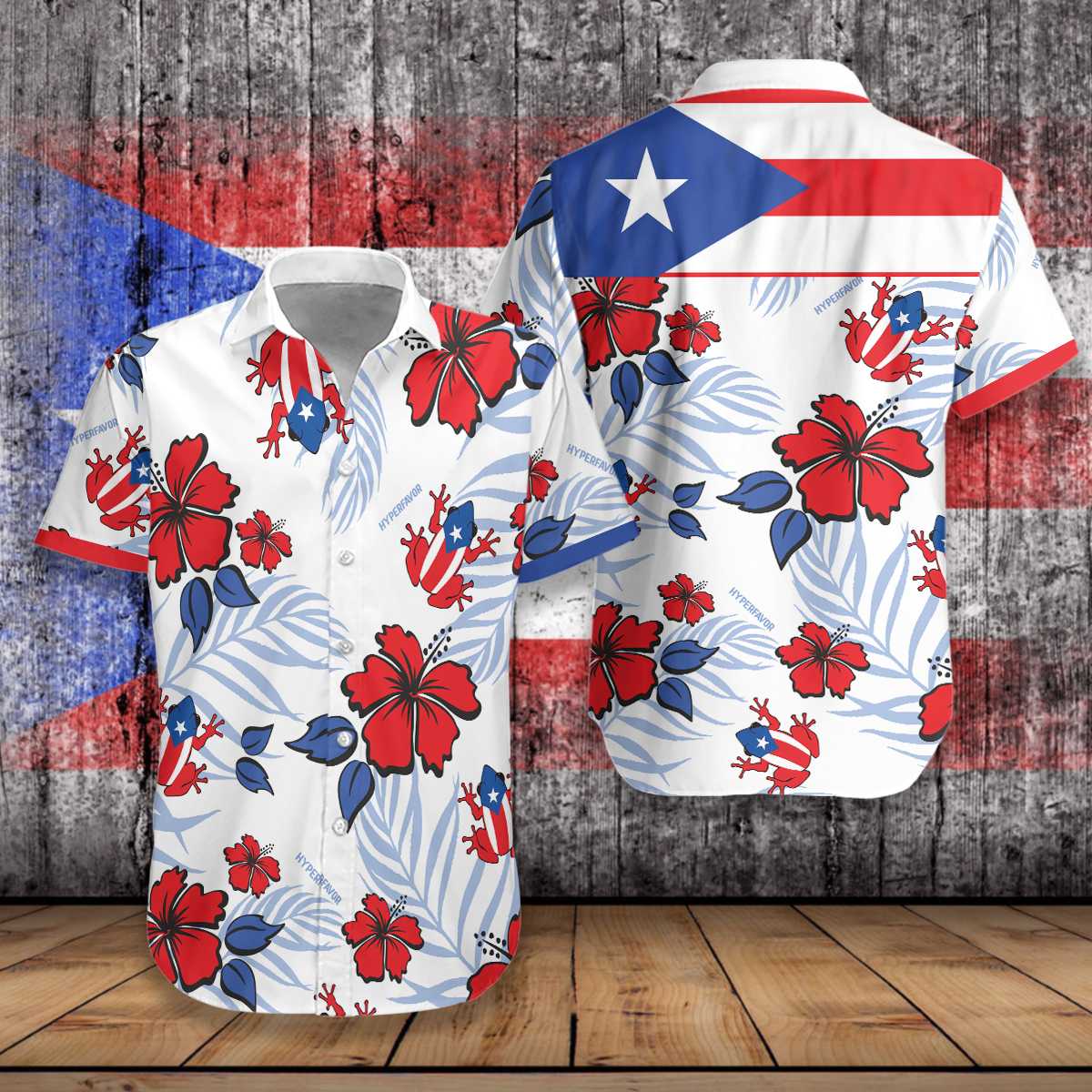 Puerto Rico Common Coquí Flag Hawaiian Shirt Hw5325