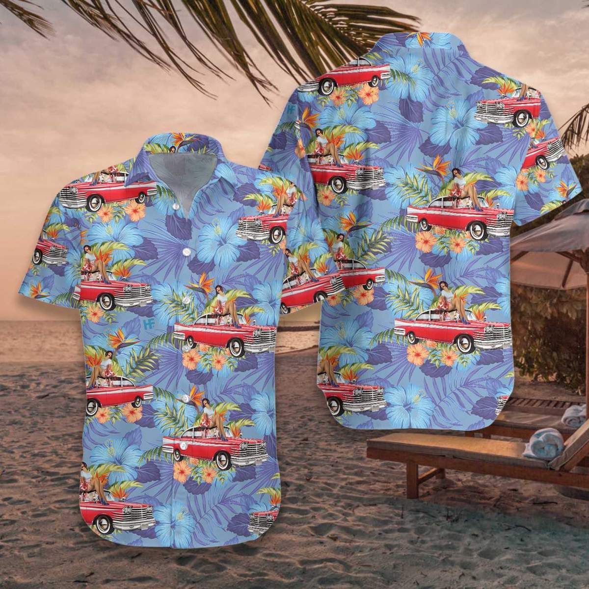 Retro Vintage Girl Car Hawaiian Shirt Hw5608