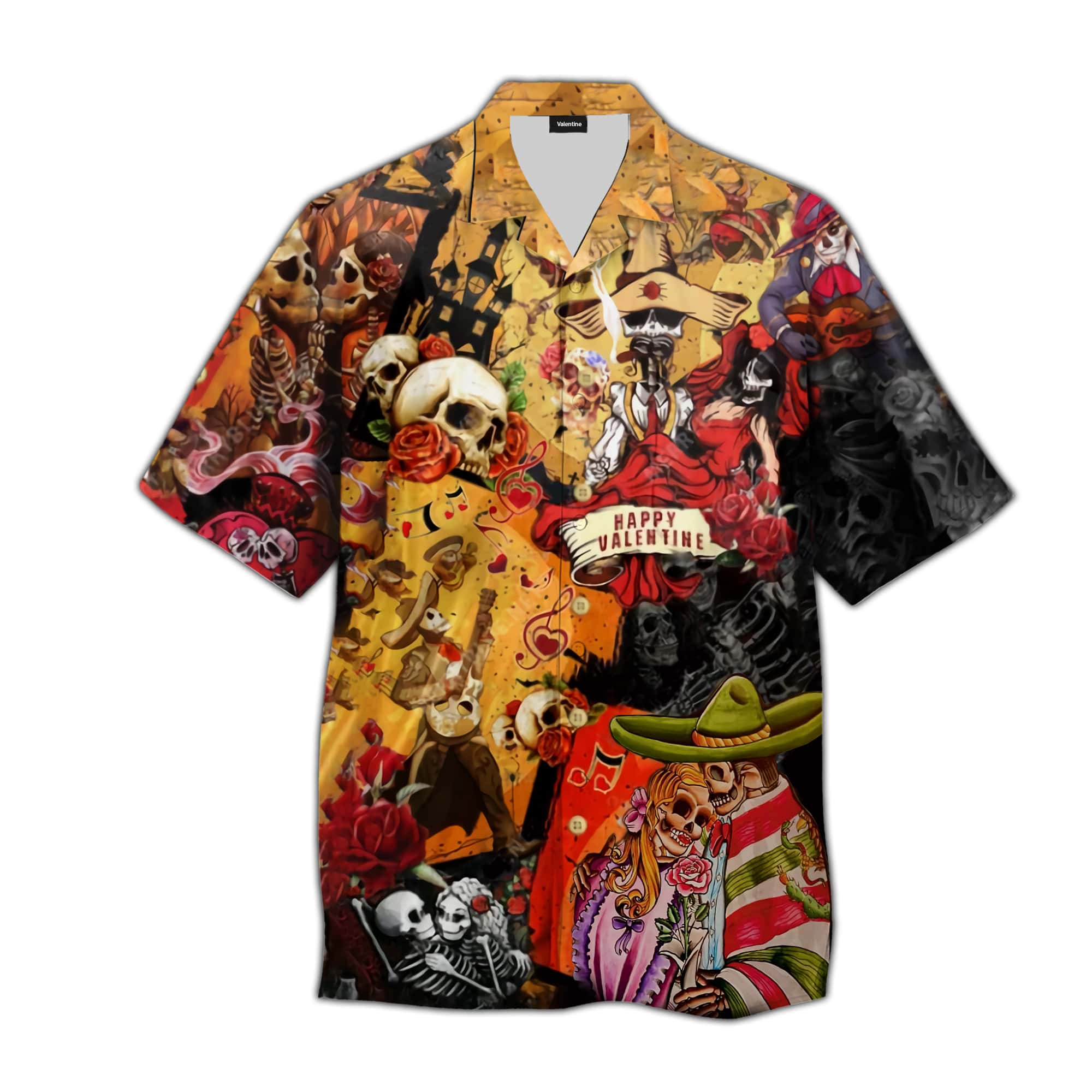 Skull Happy Valentine Day Hawaiian Shirt Hw4365