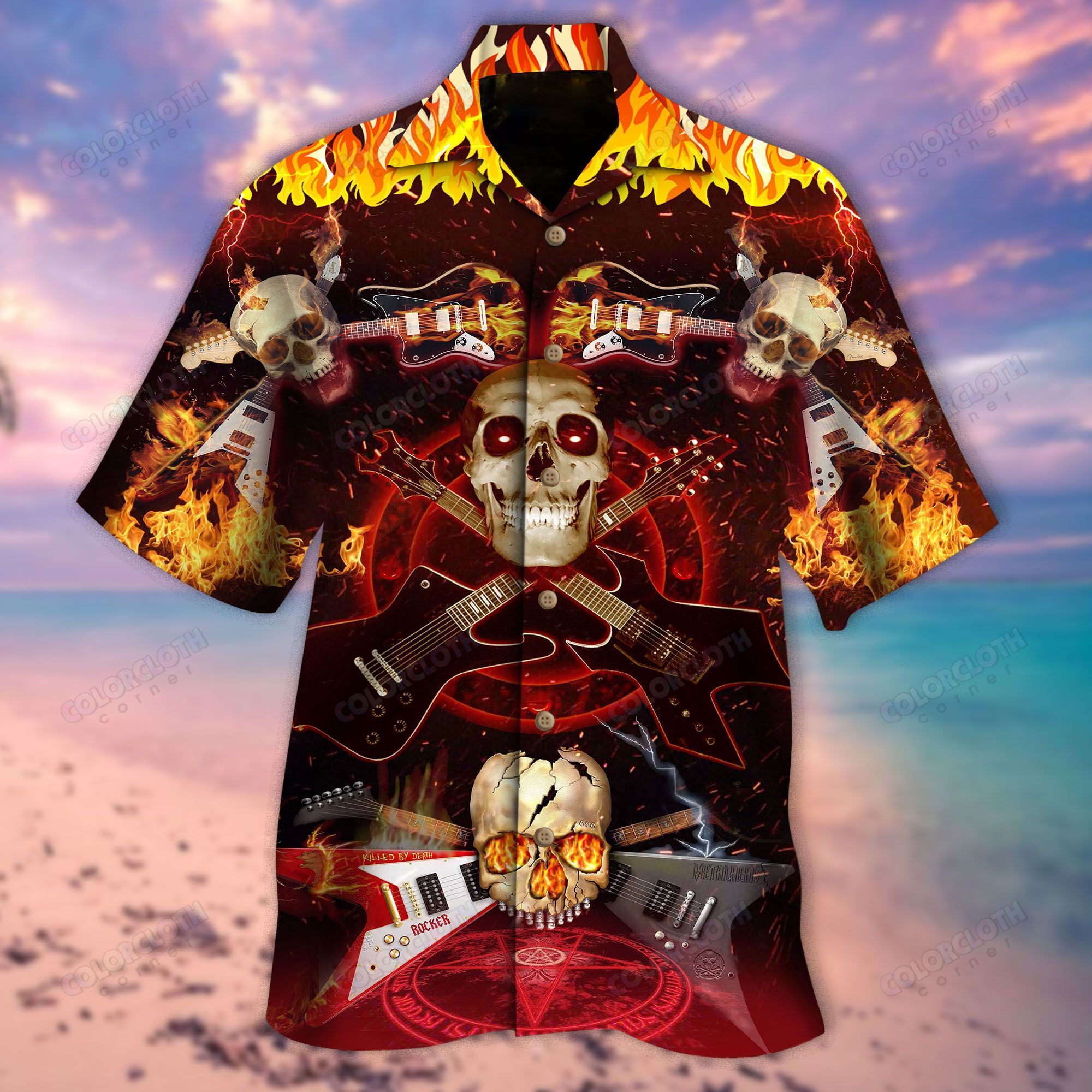 Skull Rock N Roll Hawaiian Shirt Hw5349