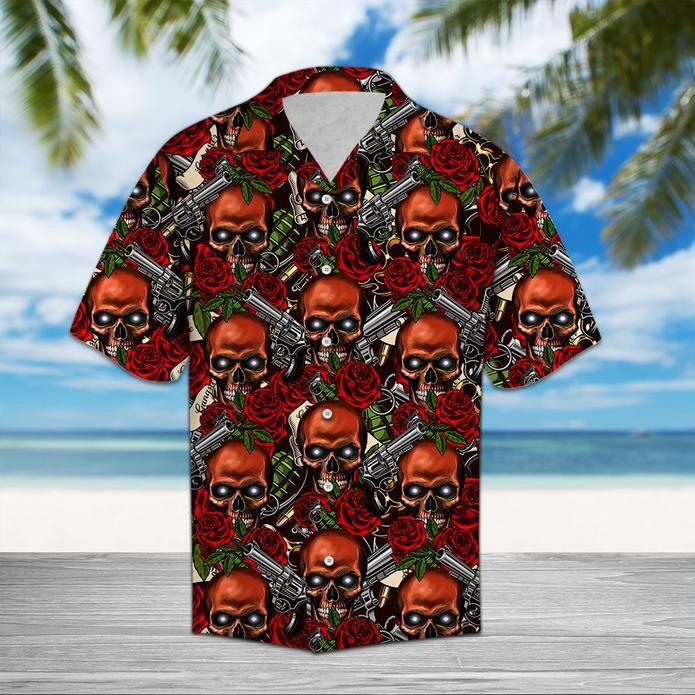 Skull Rose Hawaiian Shirt Hw5758