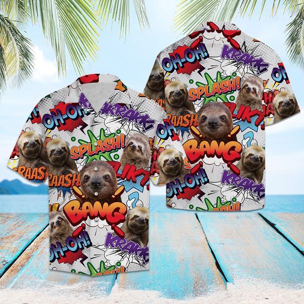 Sloth Pop Art Hawaiian Shirt Hw5481