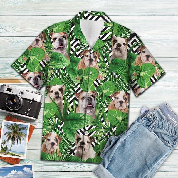 Summer Exotic Jungle Tropical Bulldog Hawaiian Shirt Hw5080