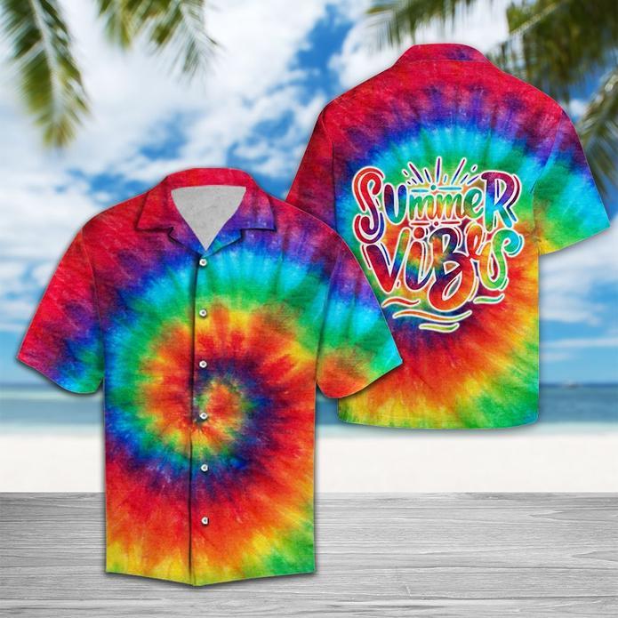 Summer Vibes Tie Dye Hawaiian Shirt Hw5771