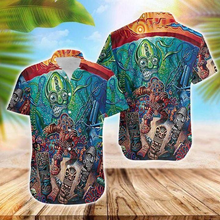 Tiki Deep In The Sea Hawaiian Shirt Hw4577