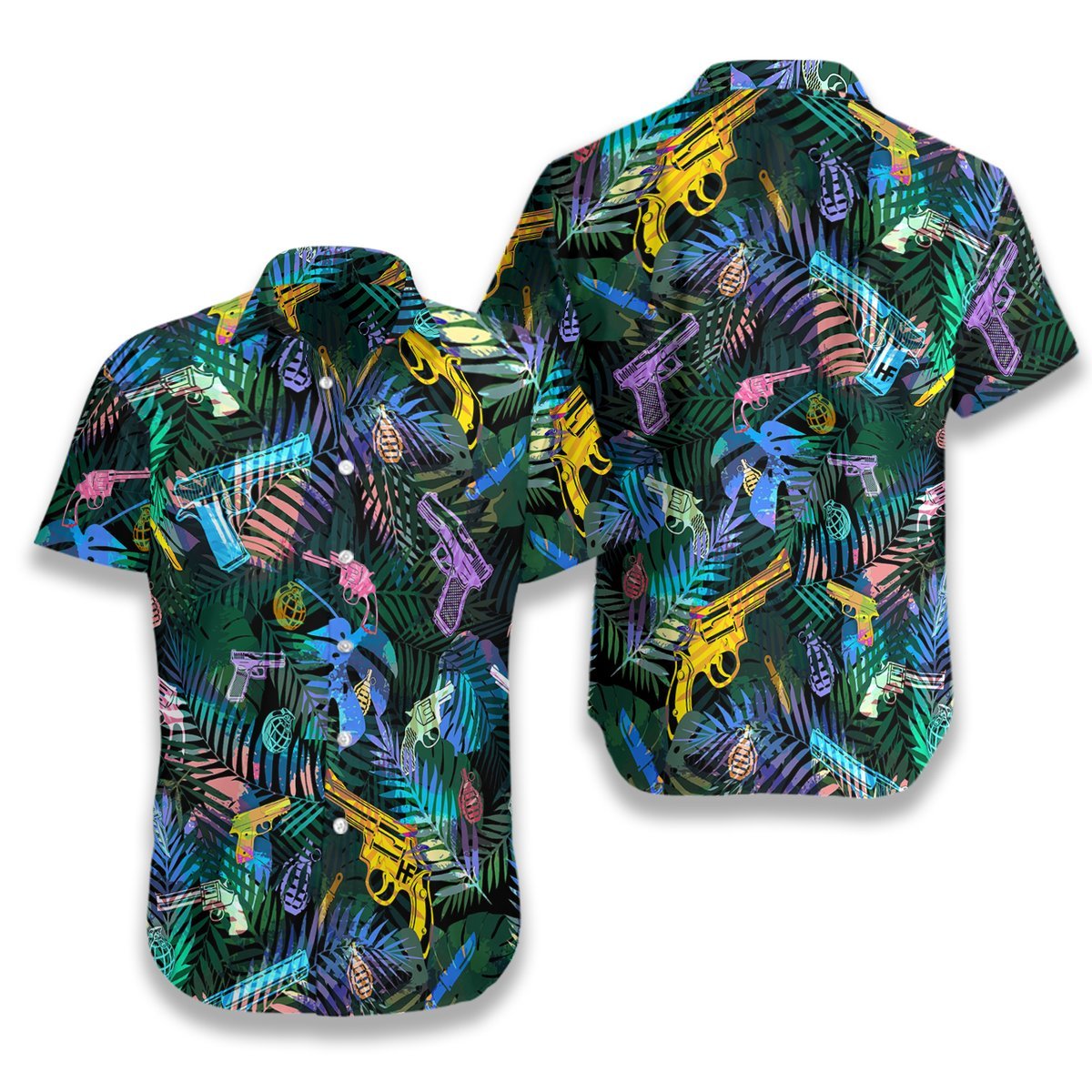 Tropical Gun Lover Pattern Hawaiian Shirt Hw5901