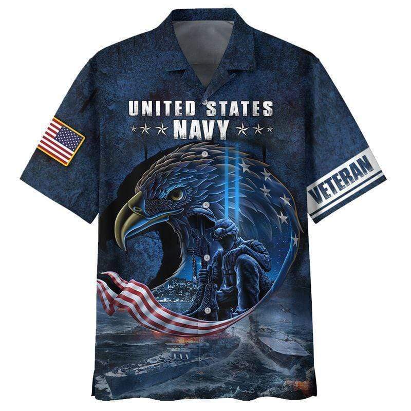 Us Navy Veteran Eagle Hawaiian Shirt Hw6693