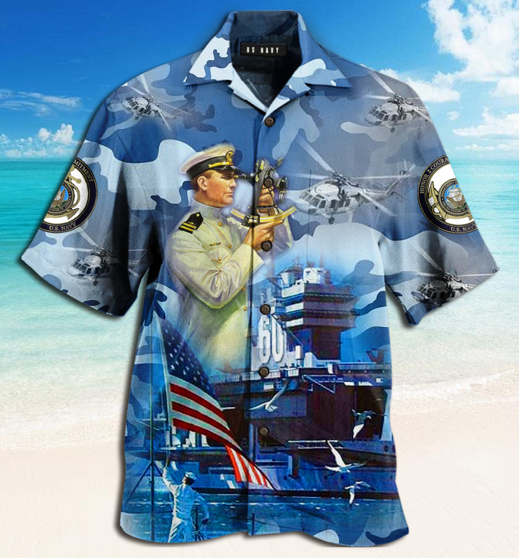 We Own The Sea Us Navy Hawaiian Shirt Hw5637