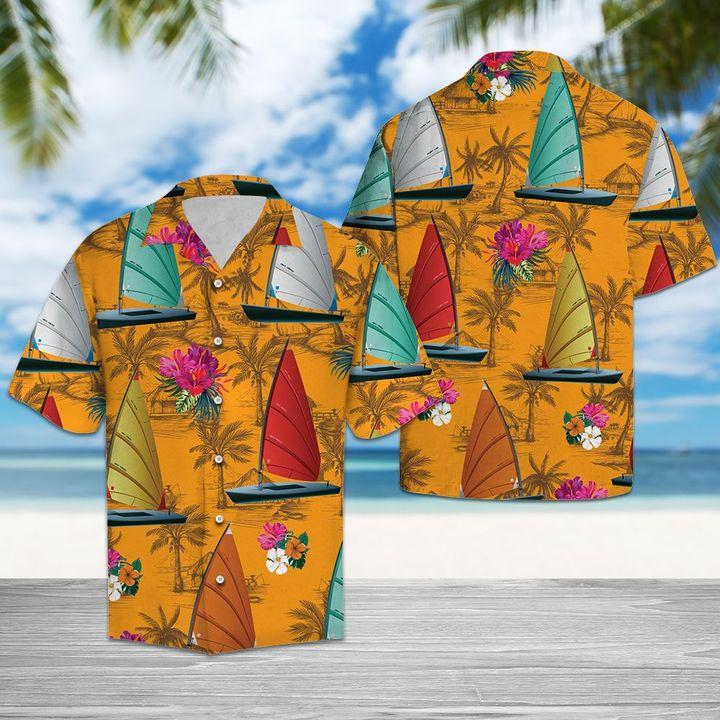 Wind Surfing Tropical Flowers Hawaiian Shirt Hw6569