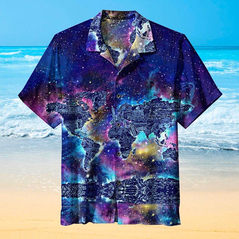 World Map Galaxy Art Hawaiian Shirt Hw6719