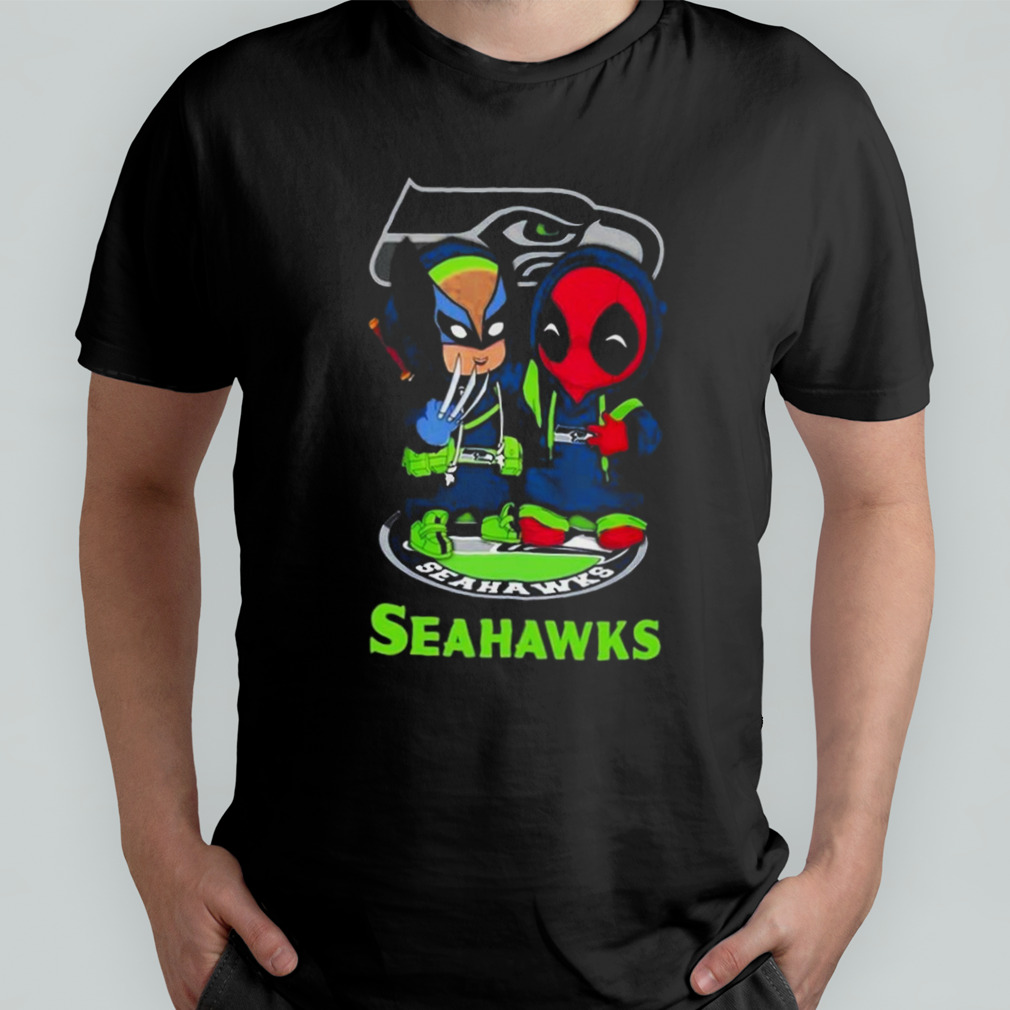 Friends Marvel Deadpool Wolverine Seattle Seahawks shirt