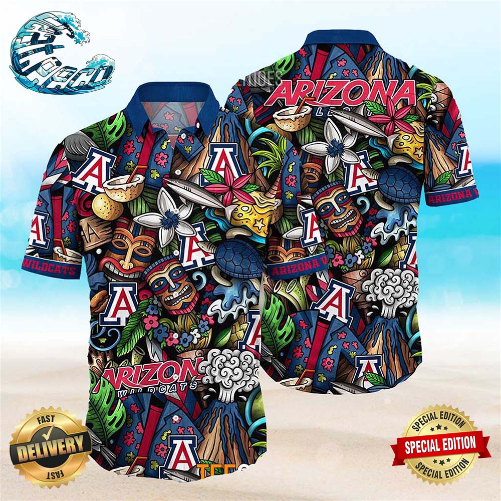 Arizona Wildcats NCAA Mens Floral Special Design Hawaiian Shirt