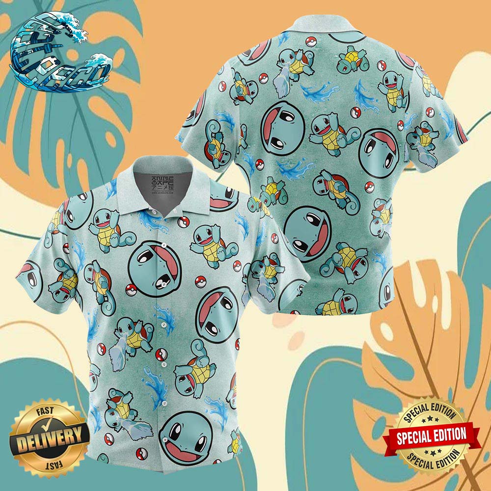 Bulbasaur Pattern Pokemon Button Up Anime Ape Hawaiian Shirt