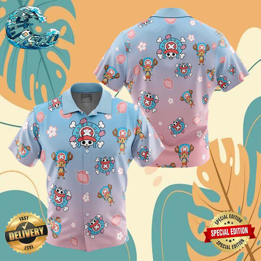 Chopper Pattern One Piece Button Up Anime Ape Hawaiian Shirt