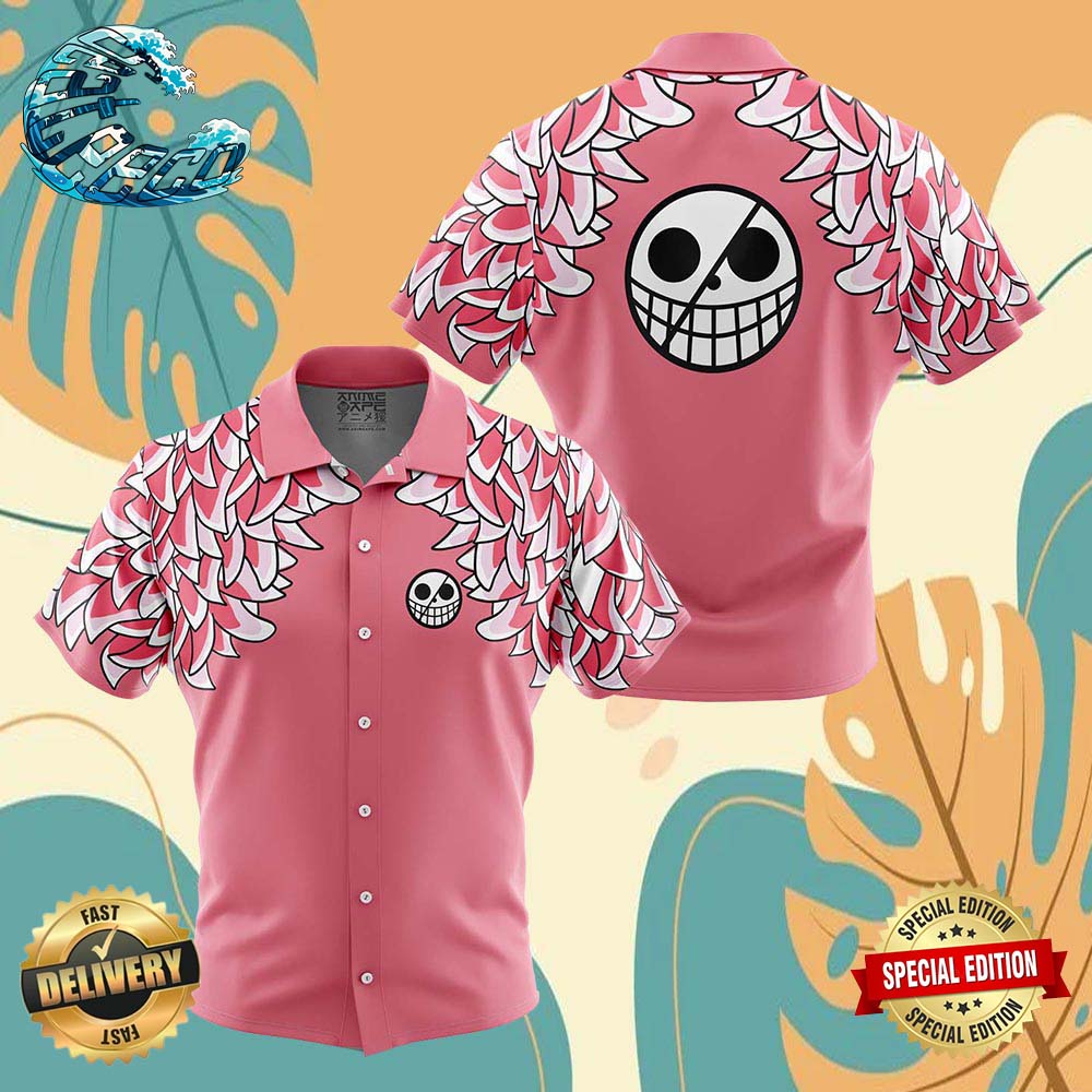 Doflamingo Pattern One Piece Button Up Anime Ape Hawaiian Shirt