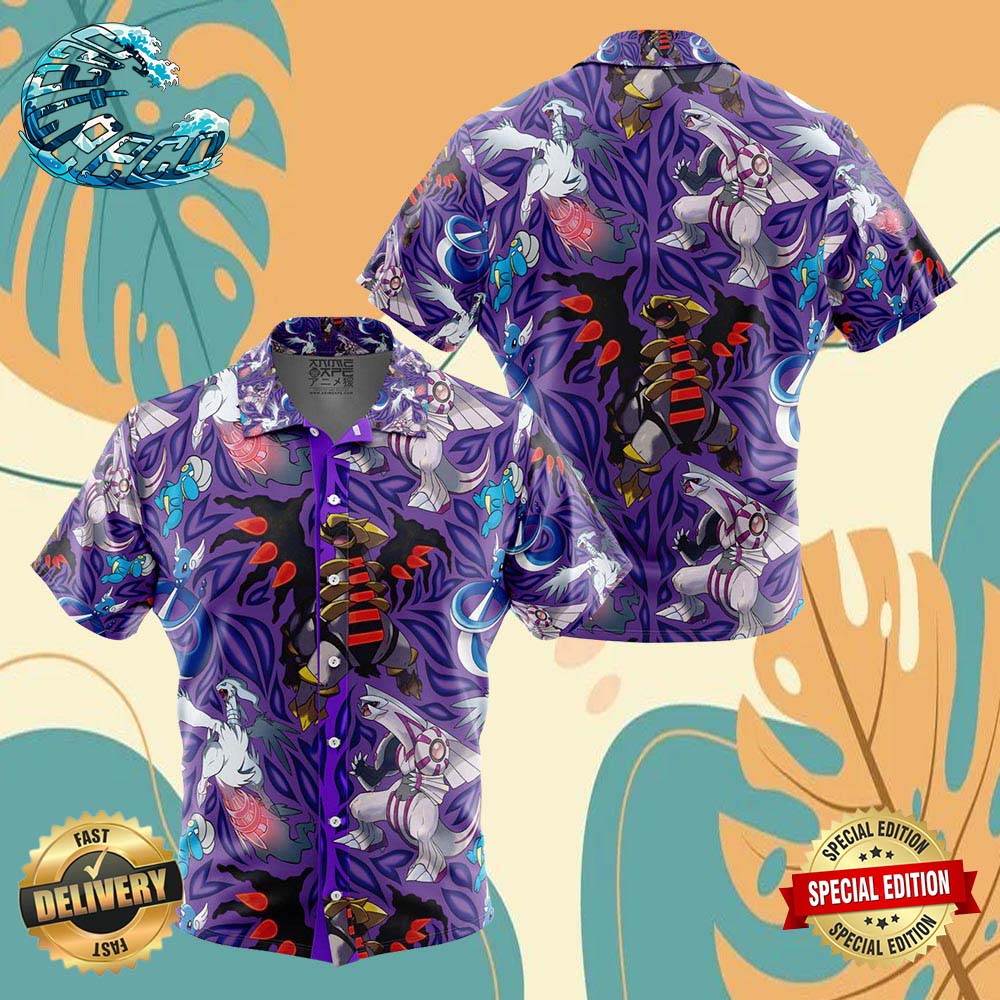 Dragon Type Pokemon Pokemon Button Up Anime Ape Hawaiian Shirt